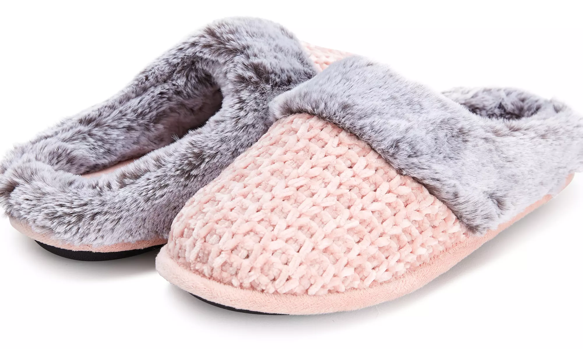 Floopi Women's Soft Cuff Chenille Knit Slippers with Memory Foam