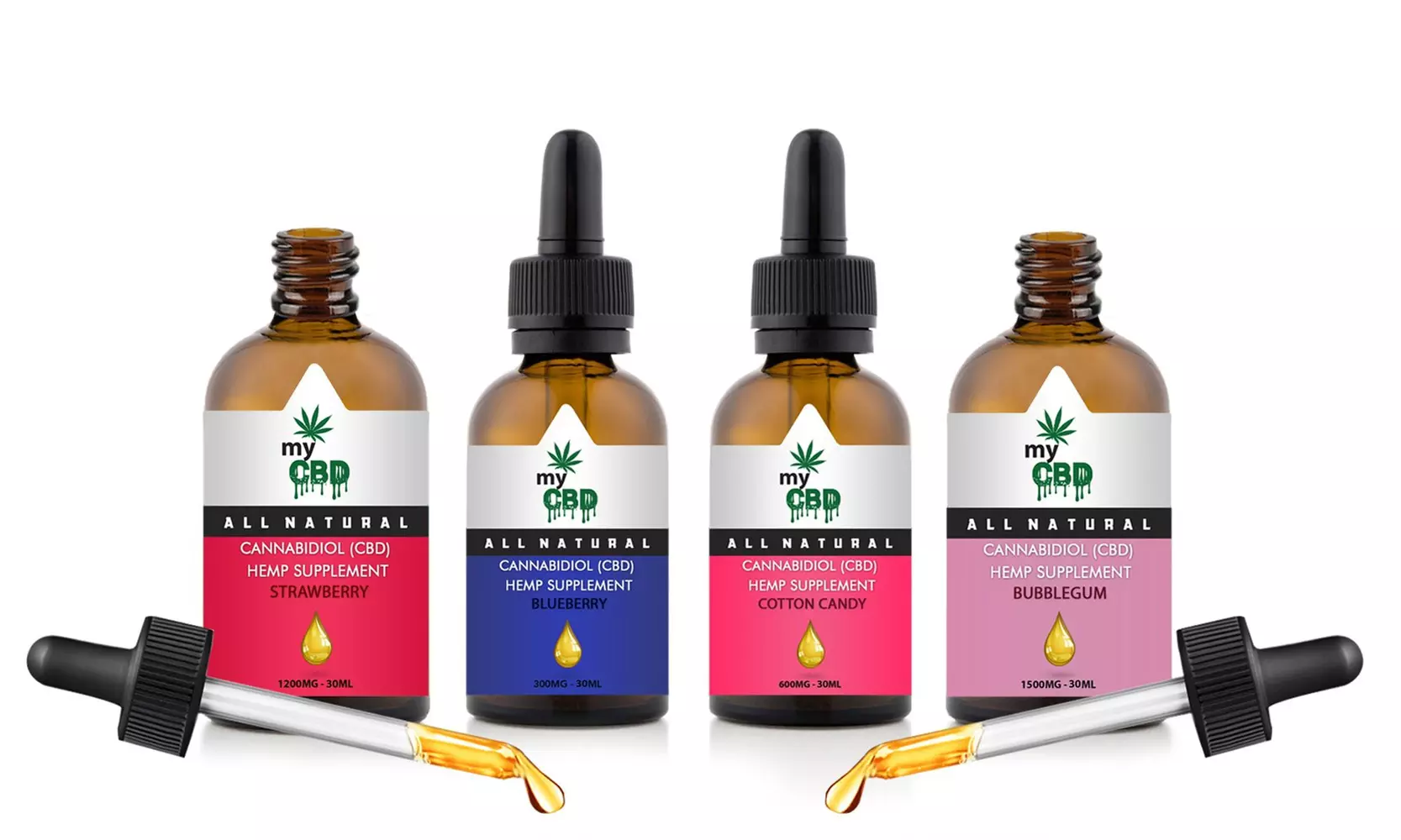 CBD with Flavored Hempseed Oil Tincture from myCBD (300mg–1500mg) - Primary Image