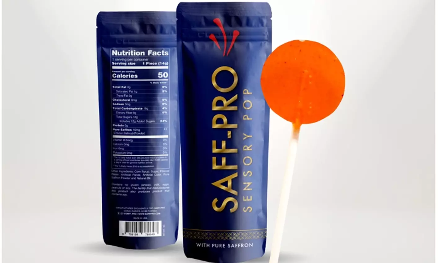Pure Saffron Infused Lolipop, 12ct for Stress Relief - Primary Image