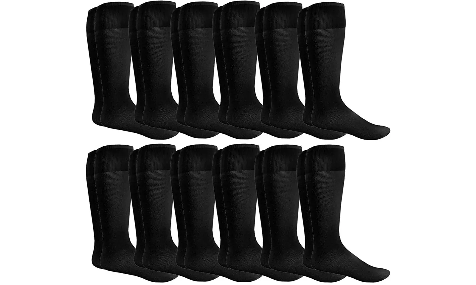 12 Pairs of Yacht & Smith Mens Referee Cotton Tube Socks, Solid and Striped