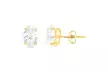 Lab Grown Diamond Stud Earrings Oval Shape in 14K Gold With Butterfly Push Backs - Second Medium