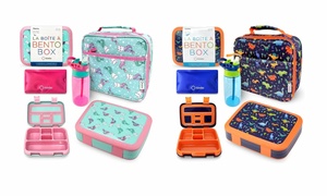 Kids Bento Lunch Box, Lunch Bag, Water Bottle & Ice Pack Bundle