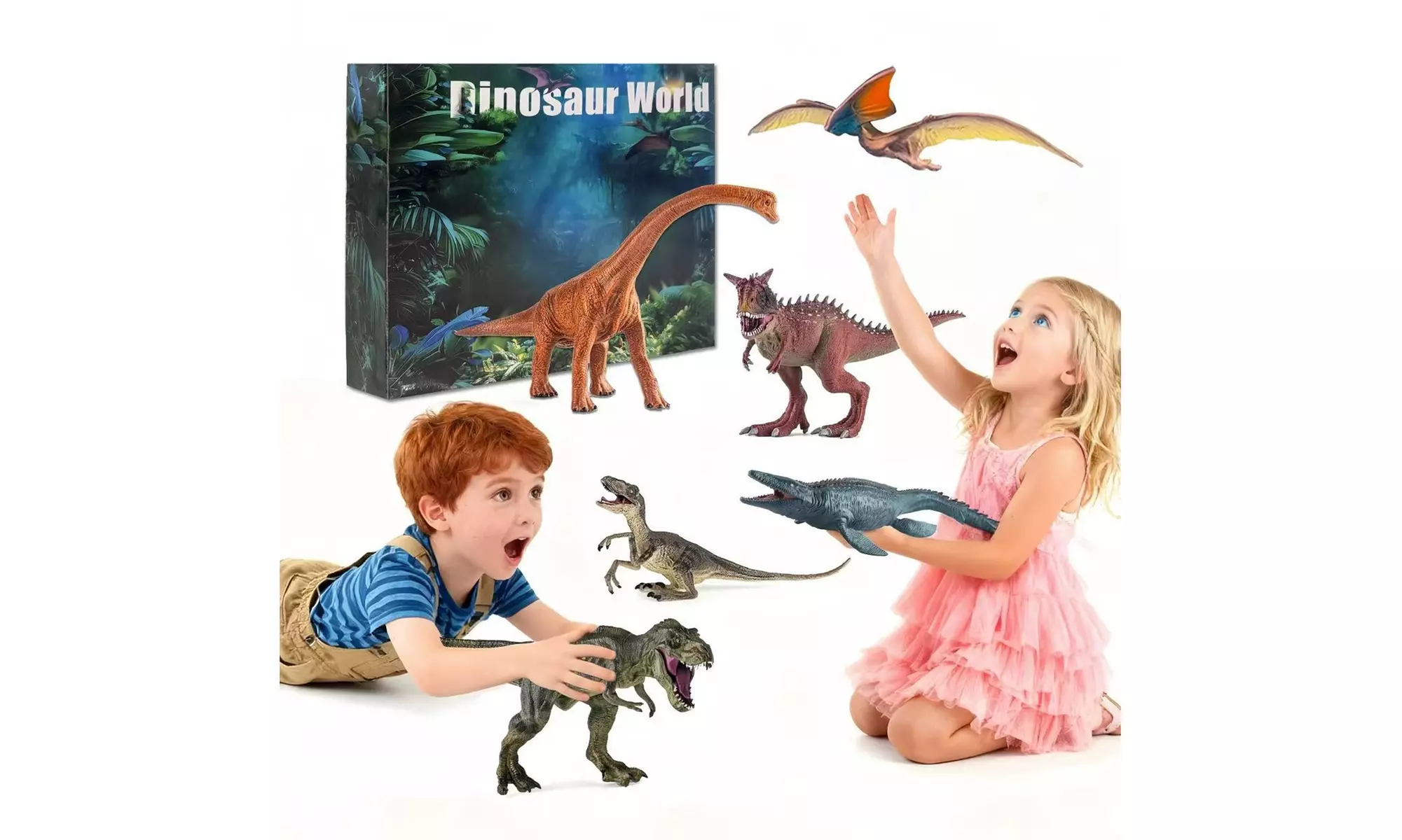 Six Packs of Realistic-Looking Big Dinosaur Toys