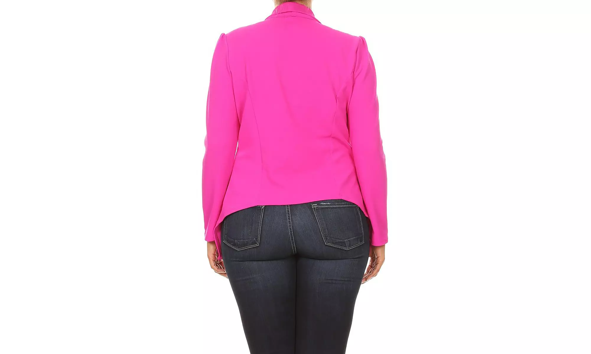 Women's Solid Plus Size Long Sleeves Blazer Jacket