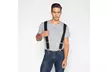 Mens Braces Suspenders Black 50mm X Back Heavy Duty Biker Snowboard Trousers - Second Medium