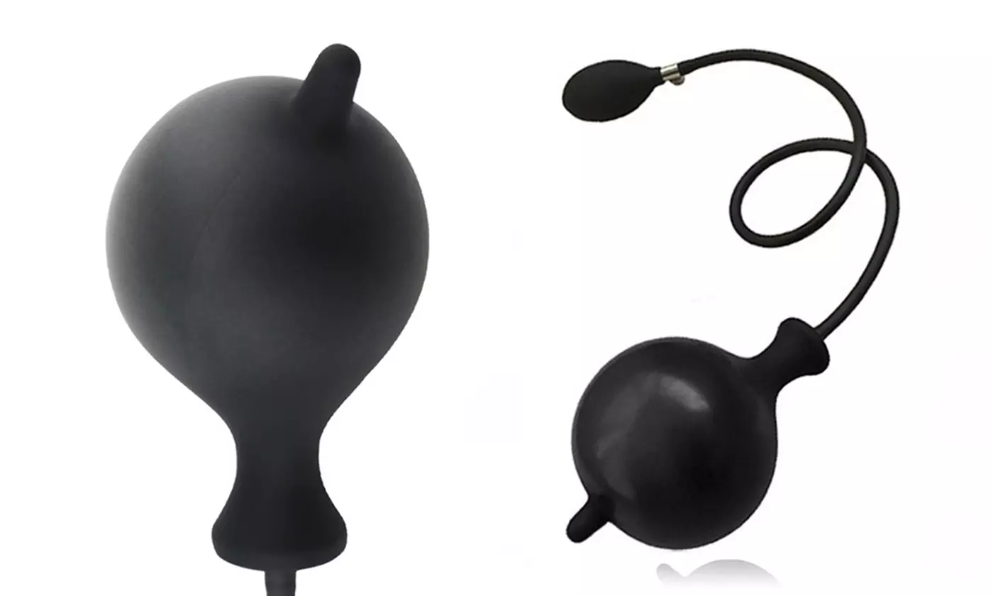 Silicone Inflatable Anal Plug Enema With Pump Sex Toy Up to 4inches - Primary Image