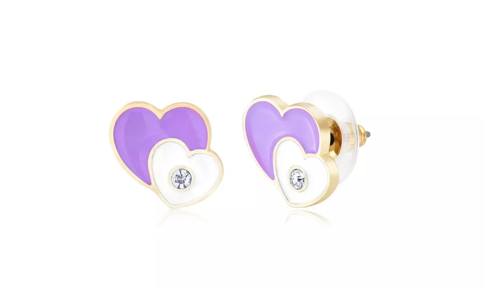 Heart Cubic Zirconia Stud Earrings - Primary Image