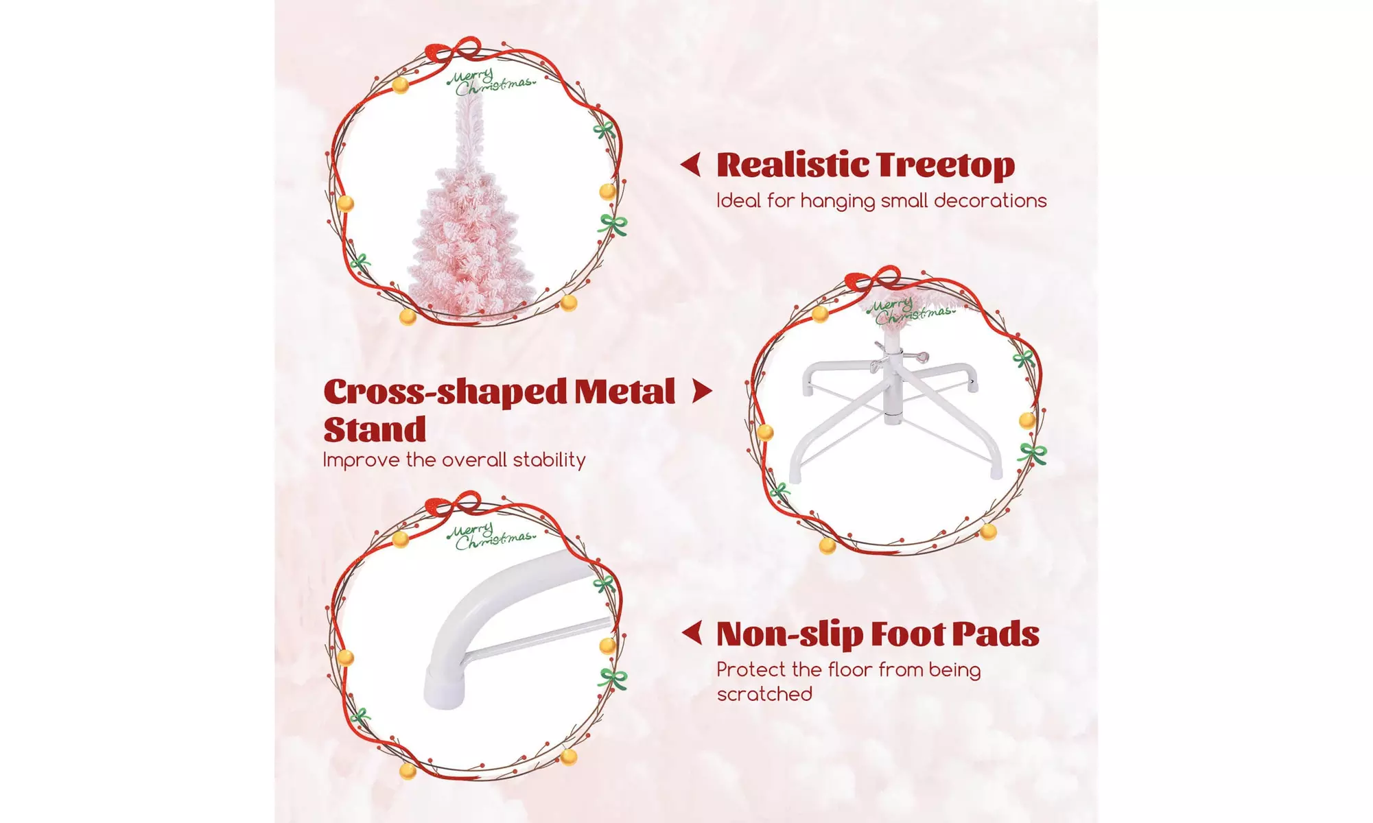 Costway 5/6/7/8 FT Artificial Christmas Tree with 328 Branch Tips Metal Stand