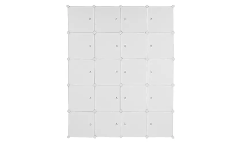 20 Cube Organizer Stackable Plastic Storage Shelves Closet Cabinet White - Primary Image