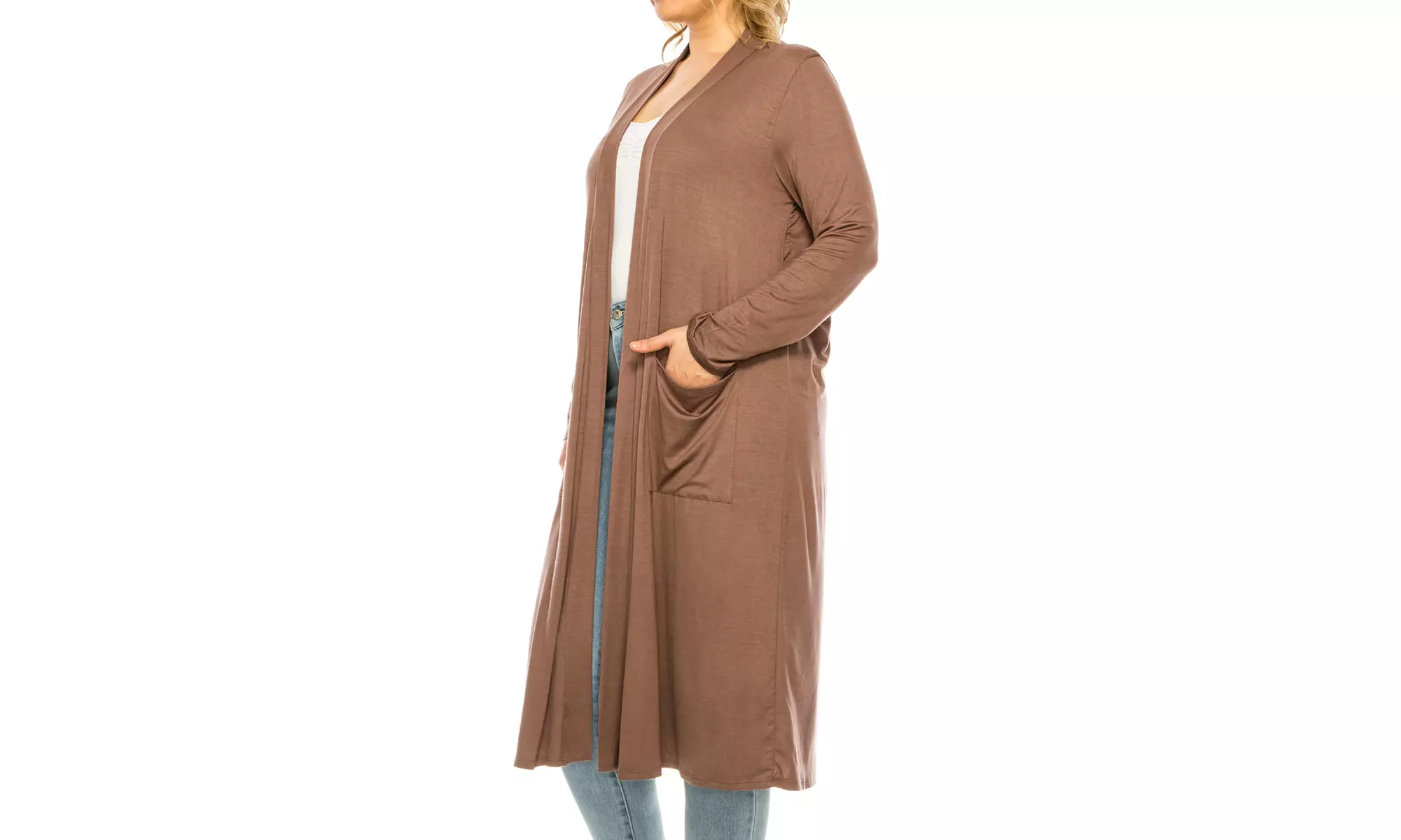MOA Collection Women's Plus Size Long Sweater Cardigan