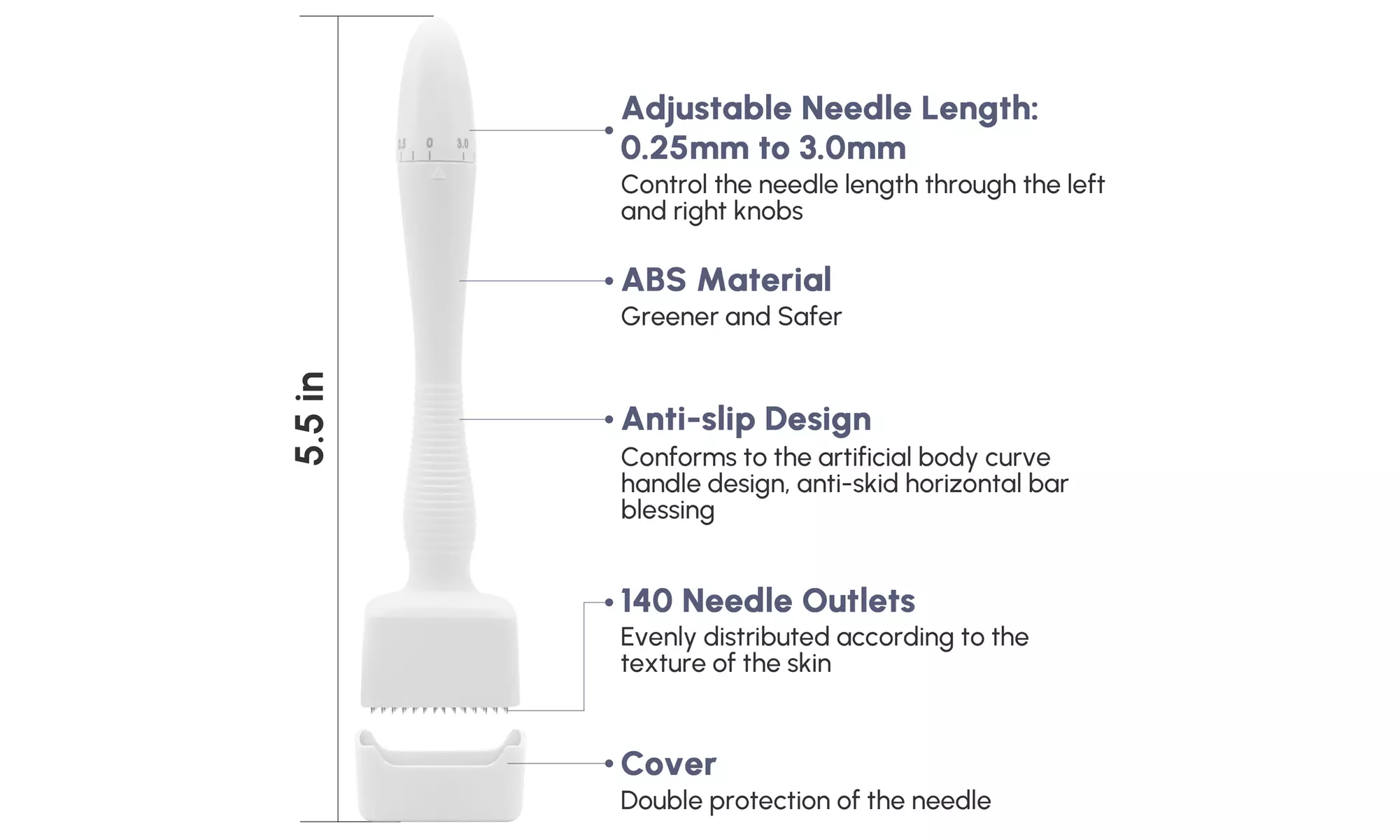 Professional Dermapen Adjustable Microneedling Derma Stamp for Skin and Hair 