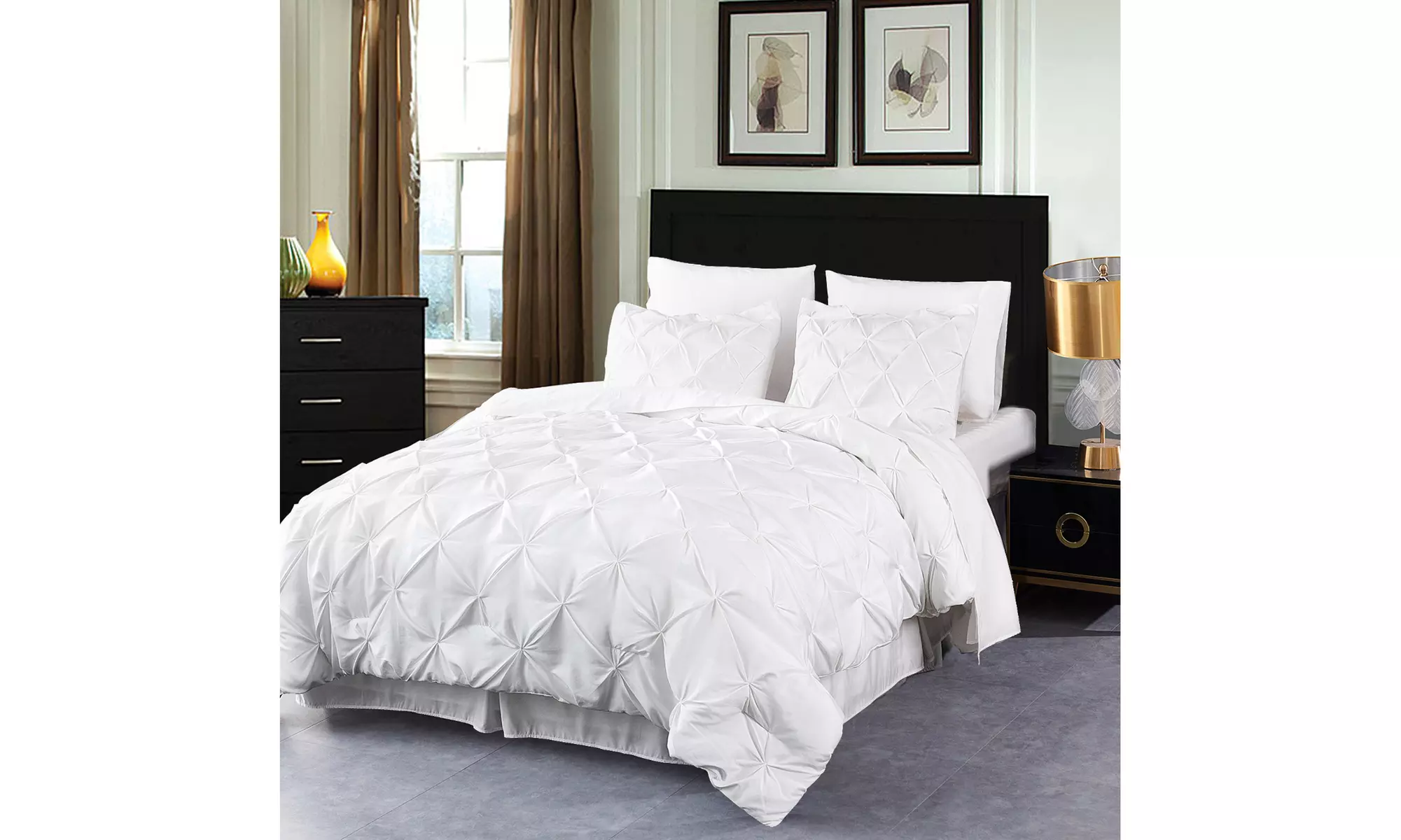 Pinch Pleat Bedding Comforter Set (6-or 8-pieces)
