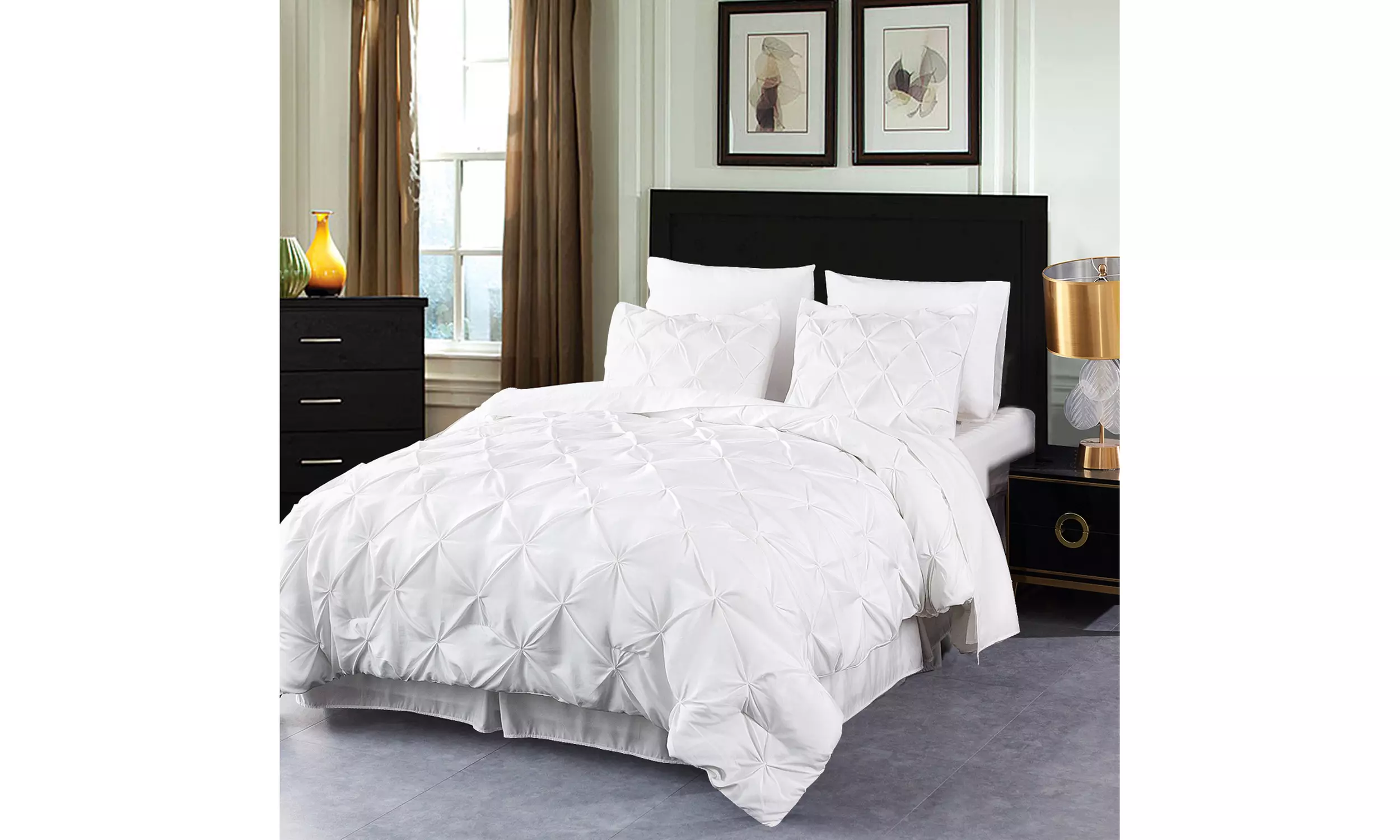 Pinch Pleat Bedding Comforter Set (6-or 8-pieces)