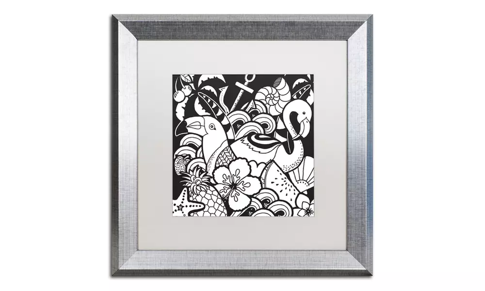 Hello Angel 'Island Fun' Matted Silver Framed Art - Second Medium