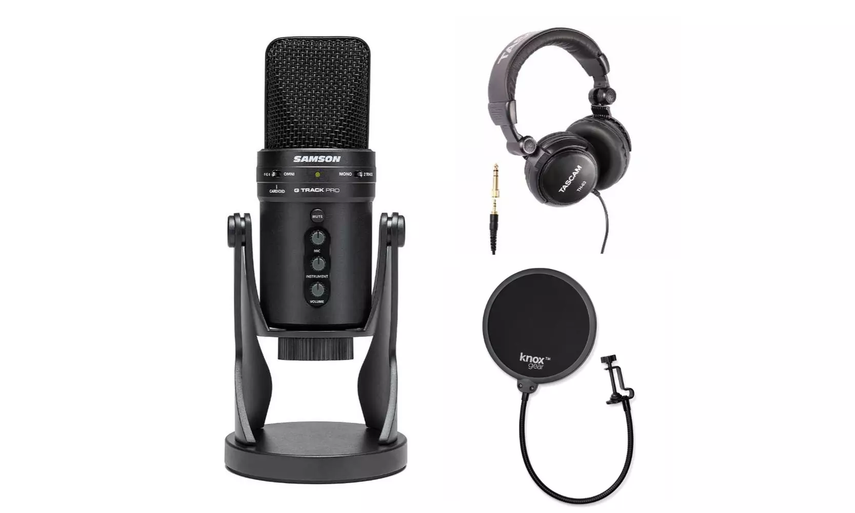 Samson G-Track Pro USB Microphone with Headphones and Knox Pop Filter - Primary Image