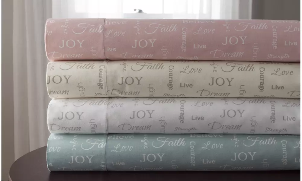 Microfiber Inspirational Printed Sheet Set - Primary Image