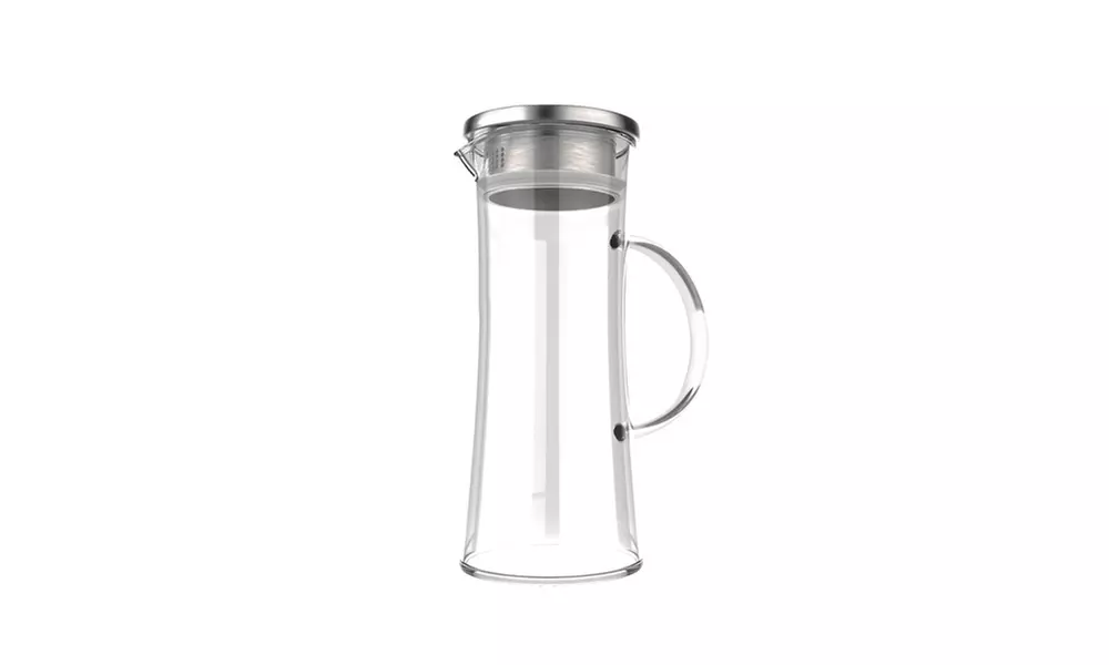 Glass Pitcher Carafe with Stainless Steel Filter Lid by Classic Cuisine