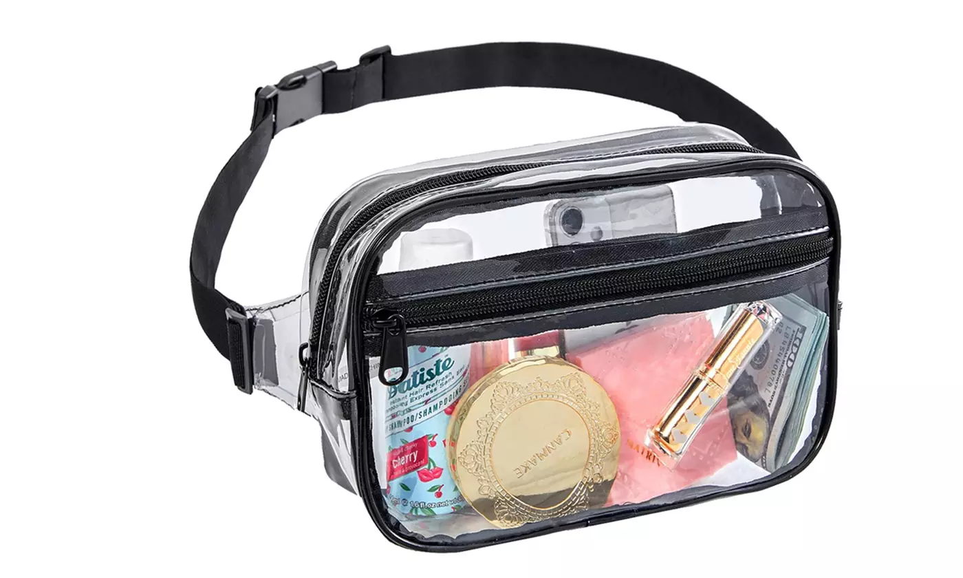 Clear PVC Stadium Approved Sling Bag Crossbody Purse Fanny Pack