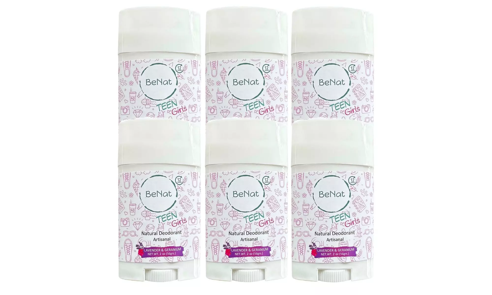 BeNat All-Natural Deodorant for Kids and Teens - 3 Pack or 6 Pack - Primary Image