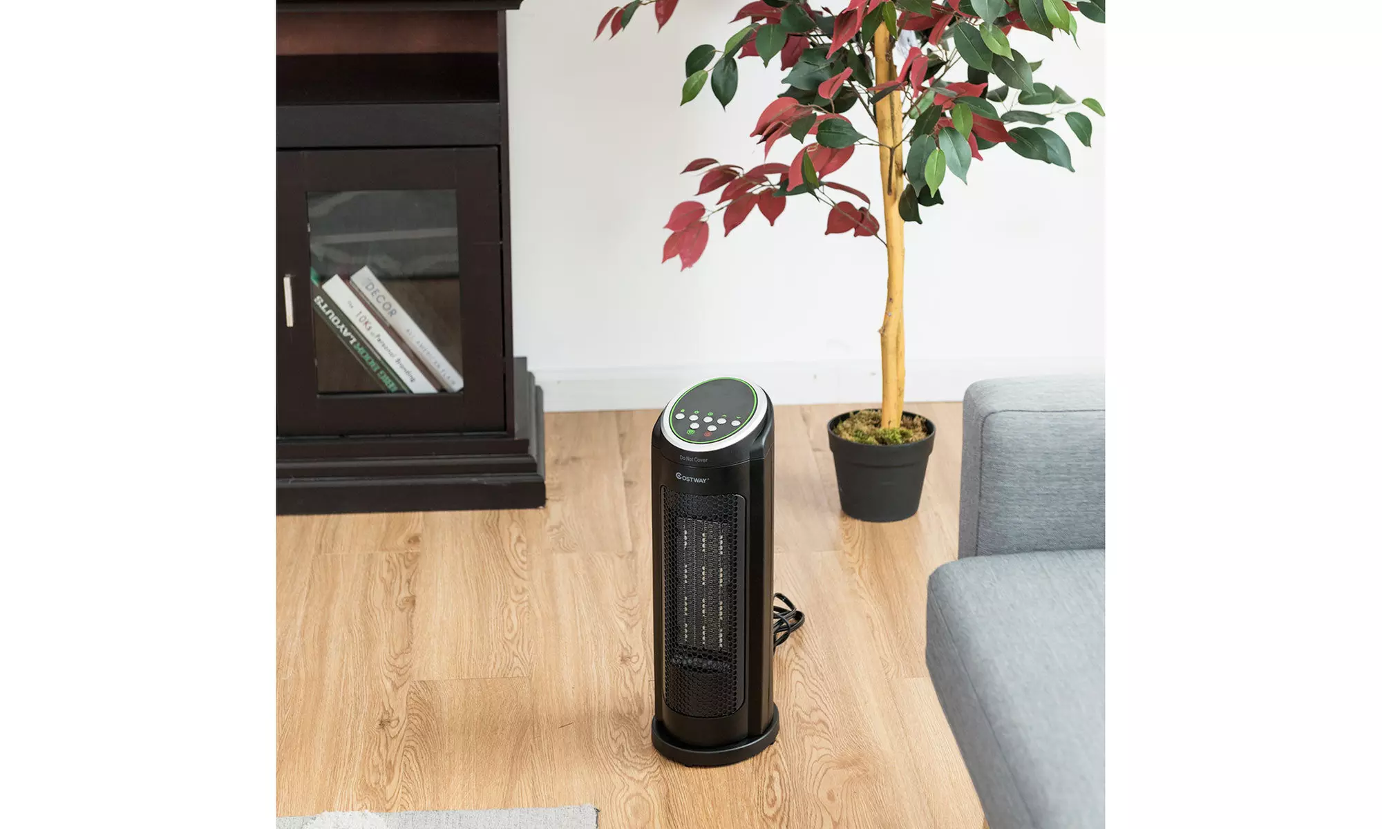 Portable Oscillating PTC Ceramic Space Heater 1500W LED 12H Timer Remote Control - Primary Image