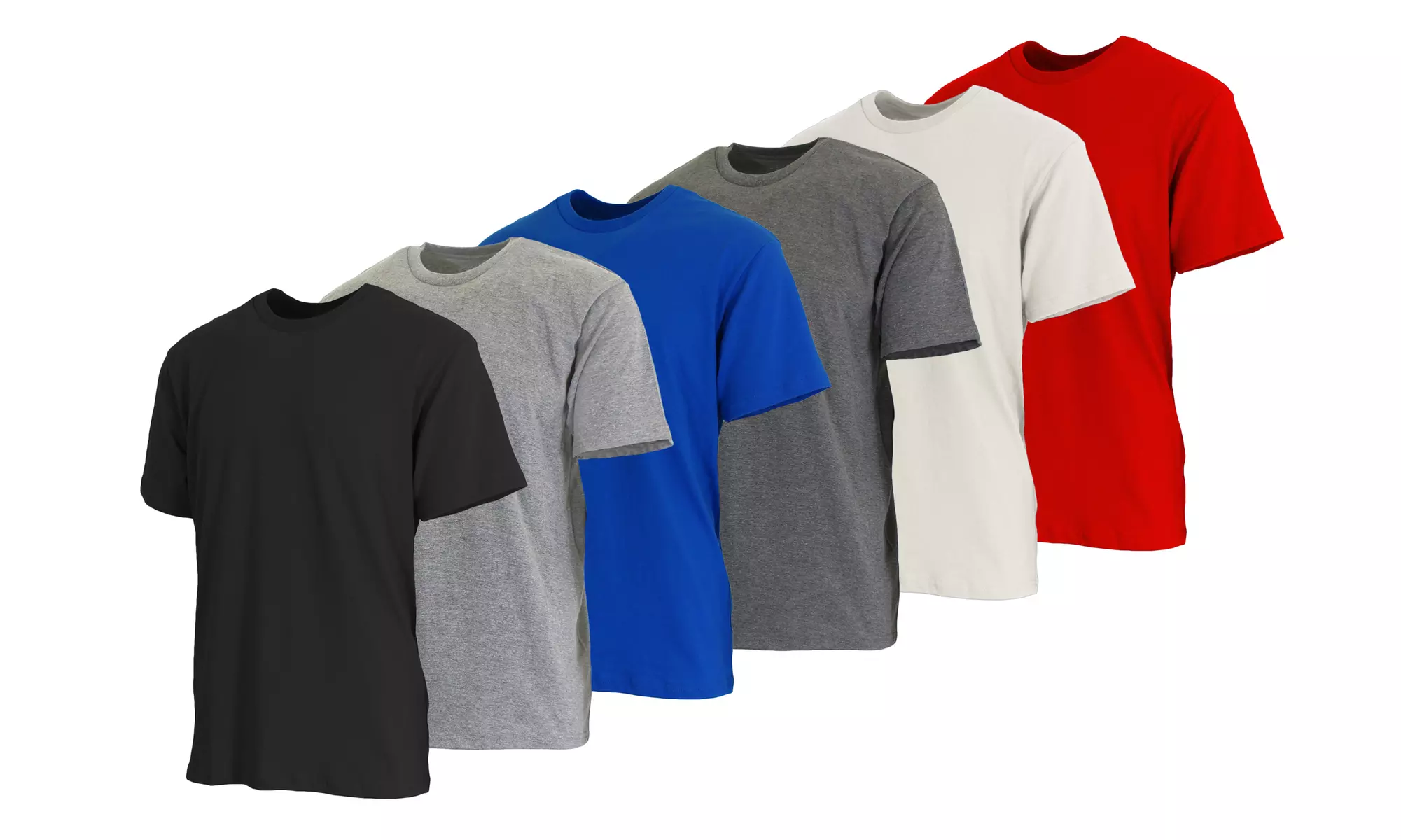 Men's 6-Pack Short Sleeve Crew Neck Classic Tee (Sizes, S to 3XL)