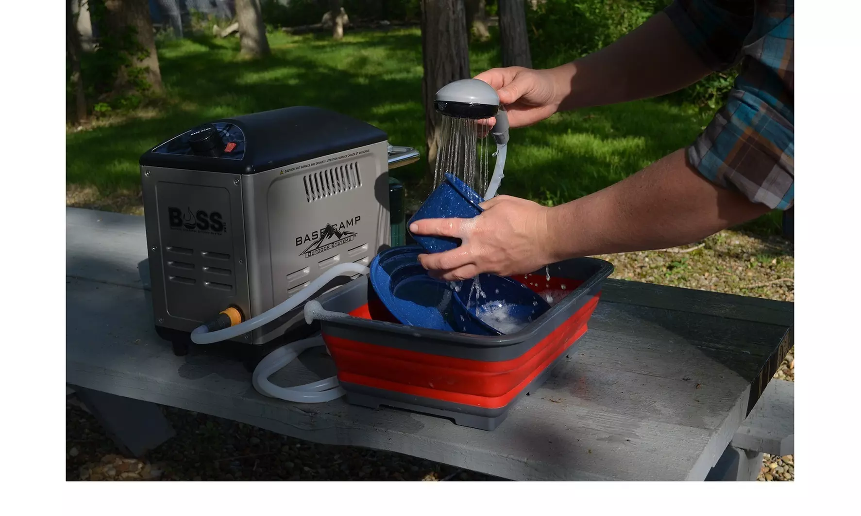 Mr. Heater BaseCamp BOSS-XB13 Battery Operated Shower System and Extra 10Ft Hose - Second Medium