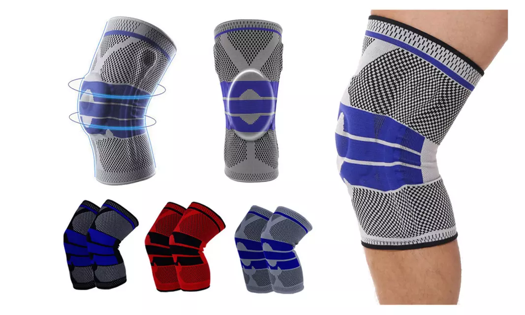 1 Pcs Silicon Knee Pads Support Brace Patella Sport Compression Sleeve - Primary Image