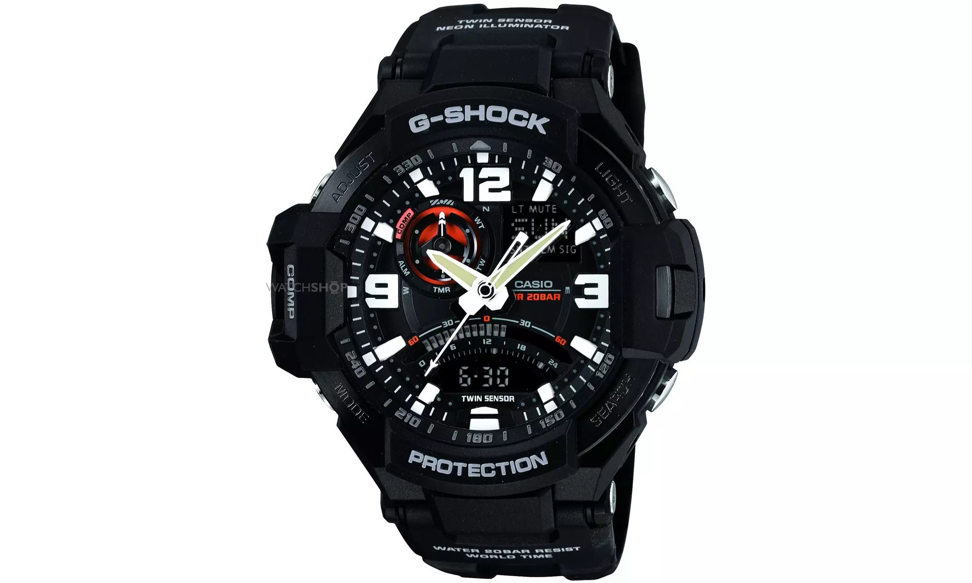 G-Shock GA-1000-1A Aviation Series Men's Twin Sensor Watch  - Second Medium