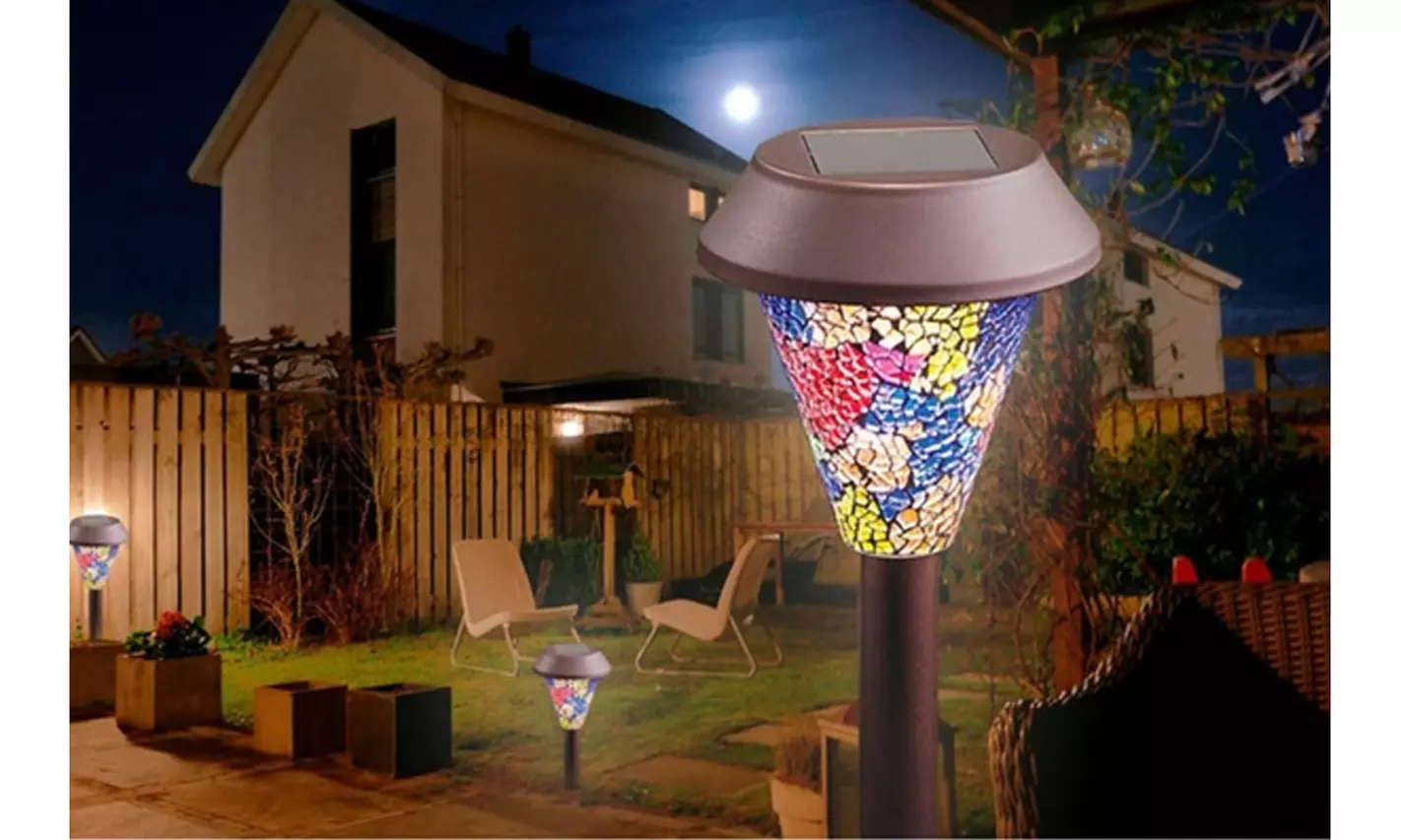 Mosaic Design Solar Powered Lighting Outdoor Patio Garden Decor Pathway Lights - Primary Image