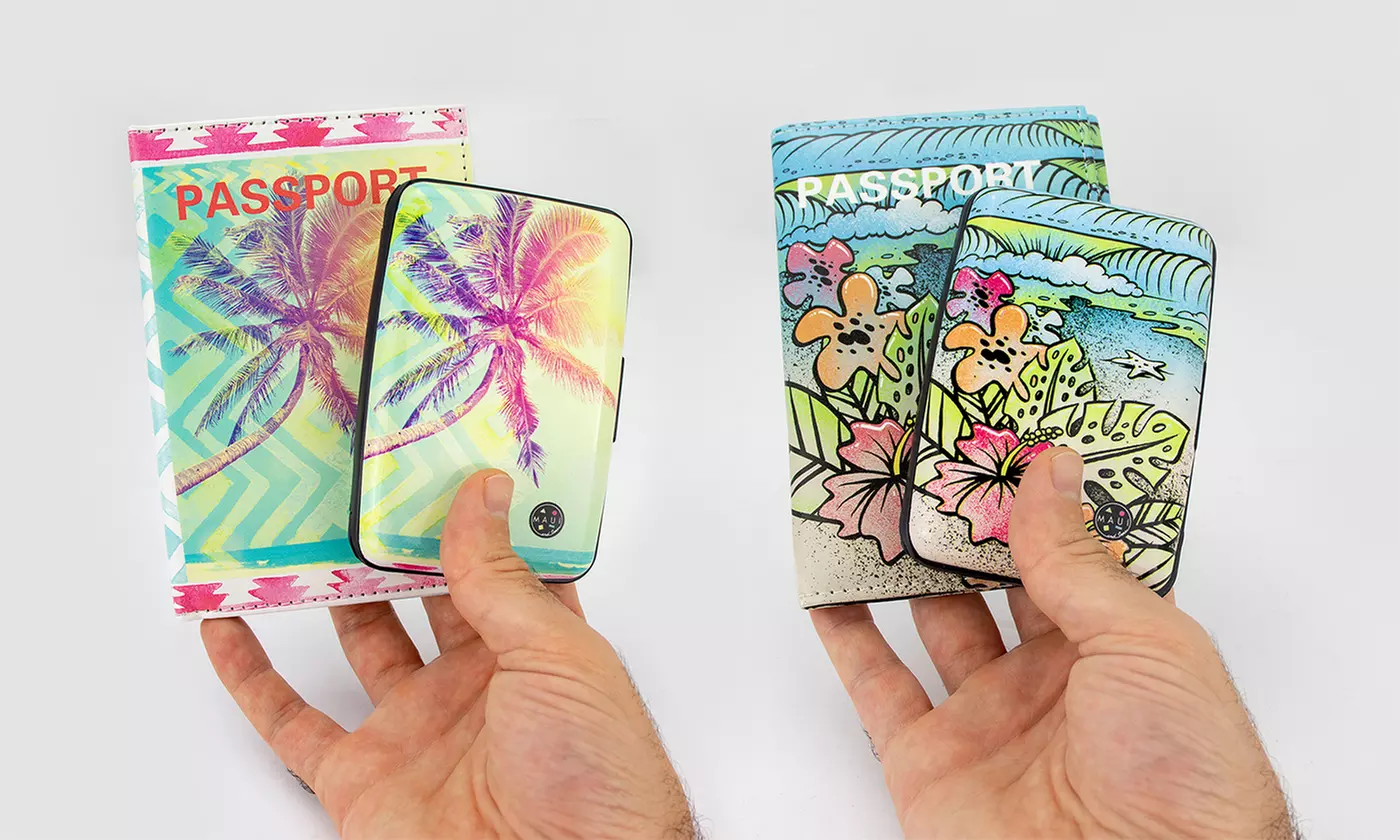 Maui & Sons RFID Wallet, Passport Cover Set