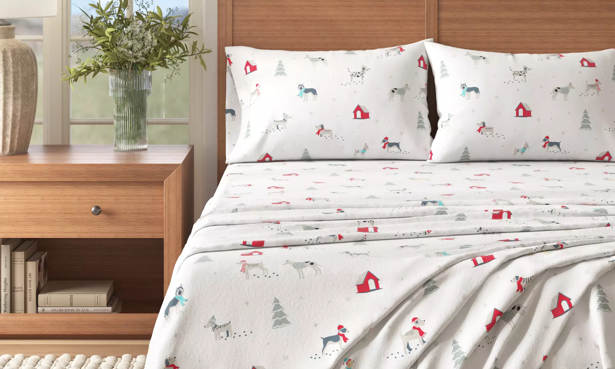 Turkish Cotton Winter-Theme Flannel Sheets Set