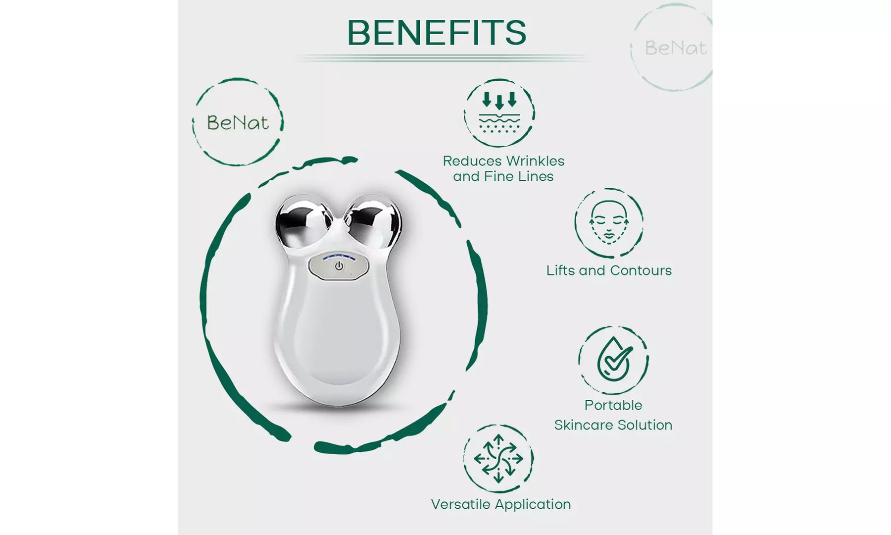 BeNat Microcurrent Facial Toning Massager