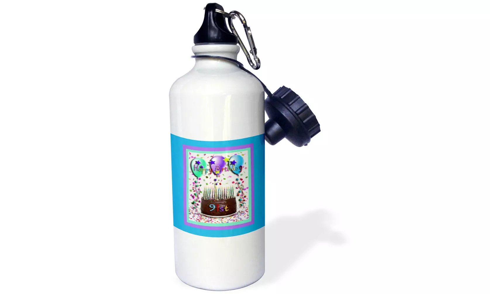 Water Bottle Happy Birthday 91st Chocolate Cake - Primary Image