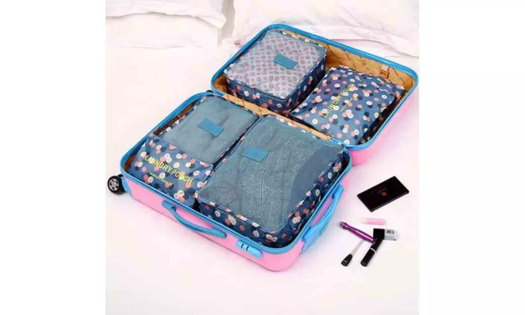 9Pcs Waterproof Clothes Storage Bags Packing Cube Travel Luggage Organizer Pouch