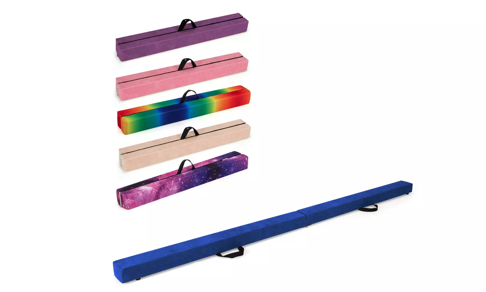 Costway Folding Gymnastic Beam with Pine Wood Frame and Anti-slip Base
