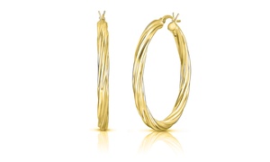 18K Gold Plated Sterling Silver French Lock Hoops