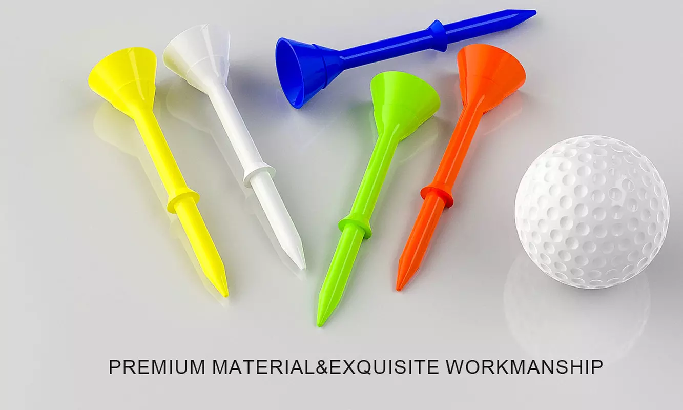 60 Pack Upgrade Unbreakable Plastic Golf Tees for Golfer Practice