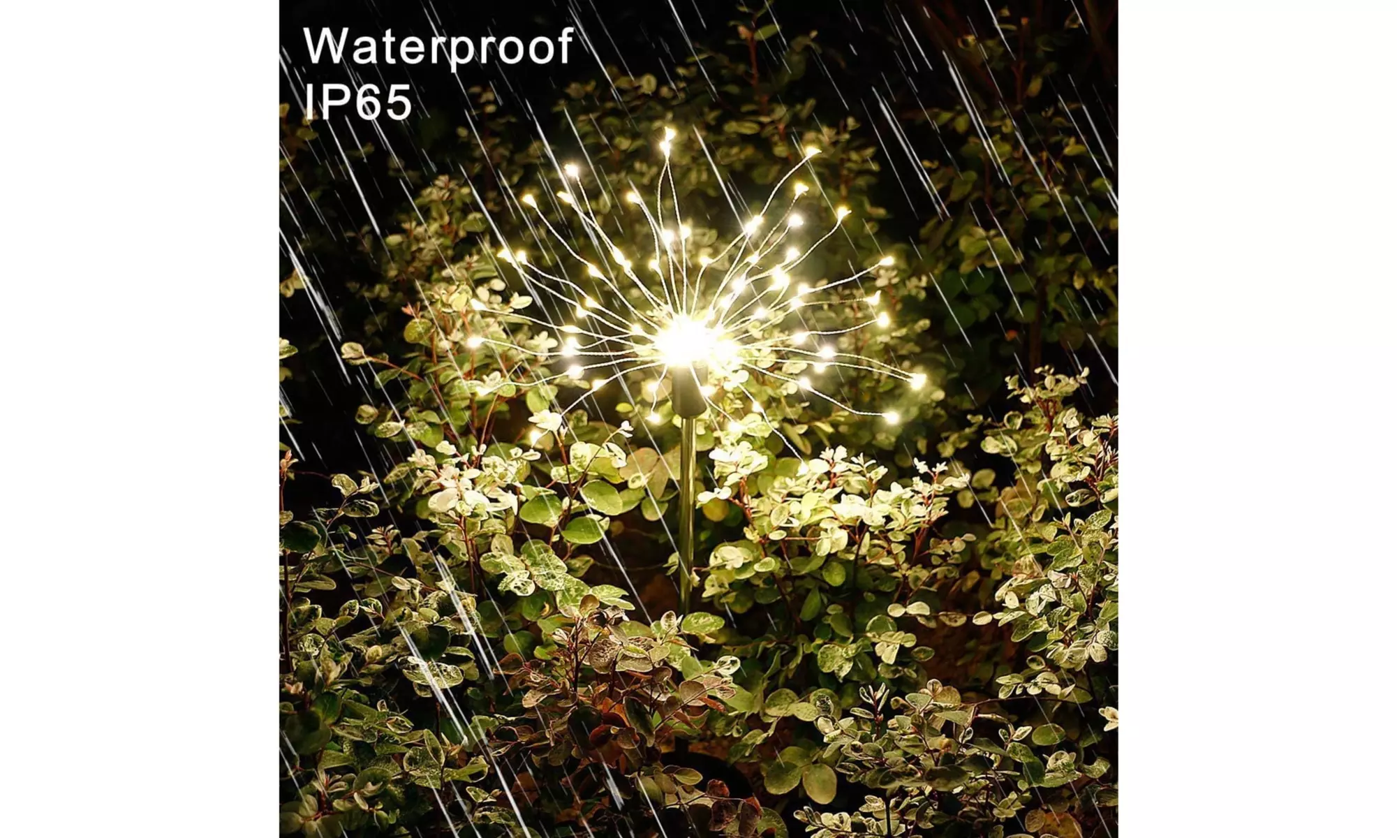 2Pcs Solar Outdoor Firework Lights 90LED Solar Garden Light Holiday Ornaments