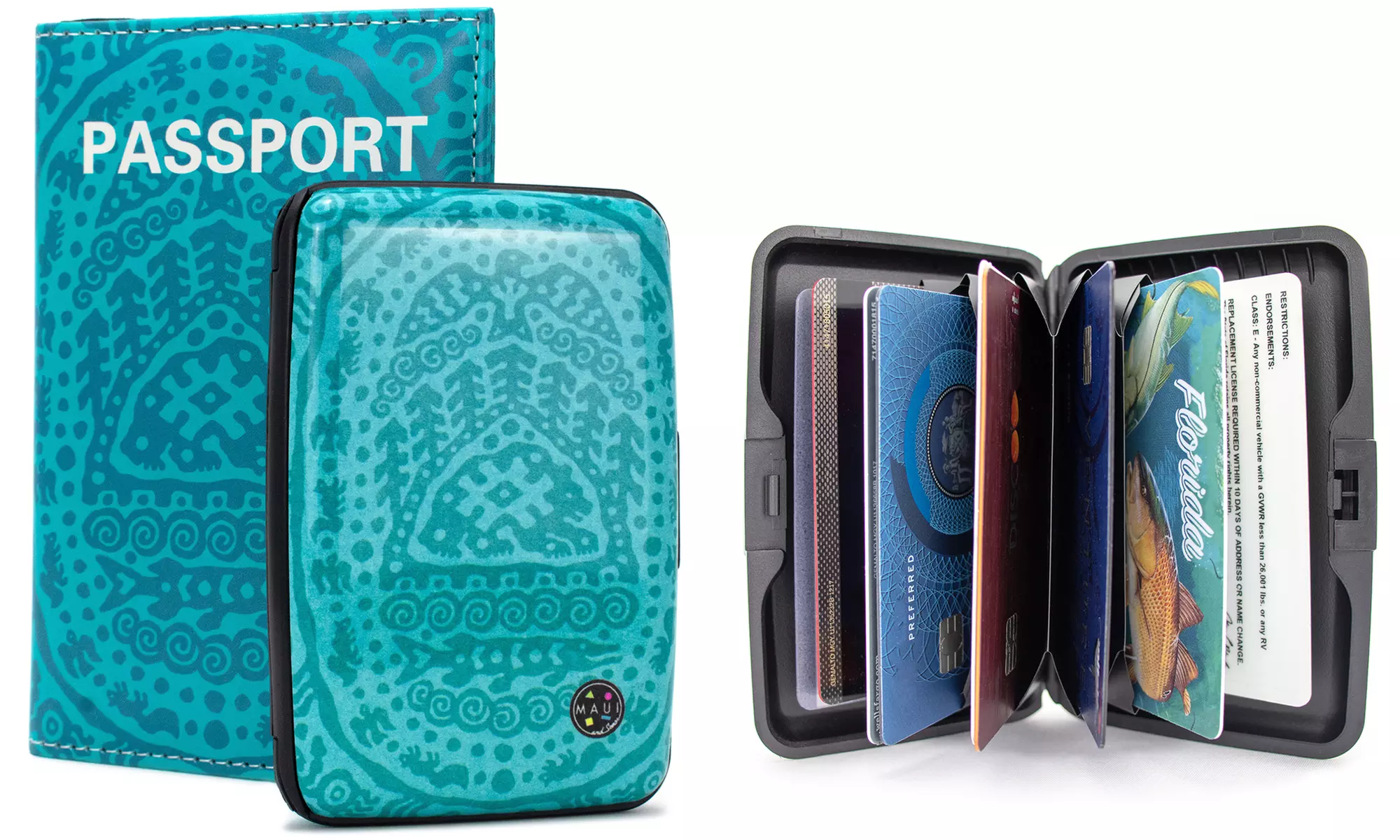 Maui & Sons RFID Wallet, Passport Cover Set