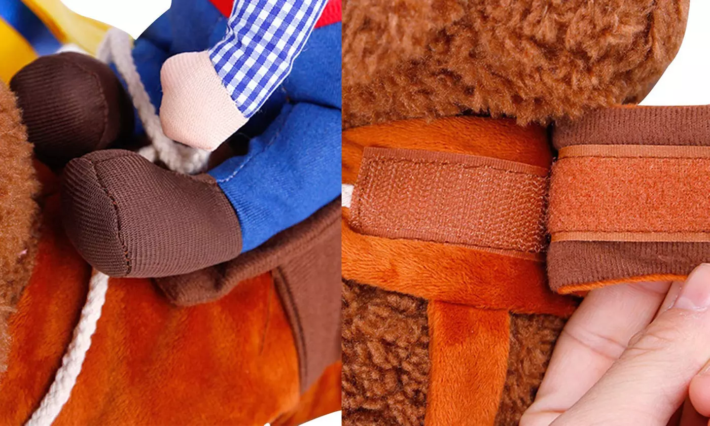 Cowboy Rider Dog Costume for Dogs Clothes Knight Style with Doll 