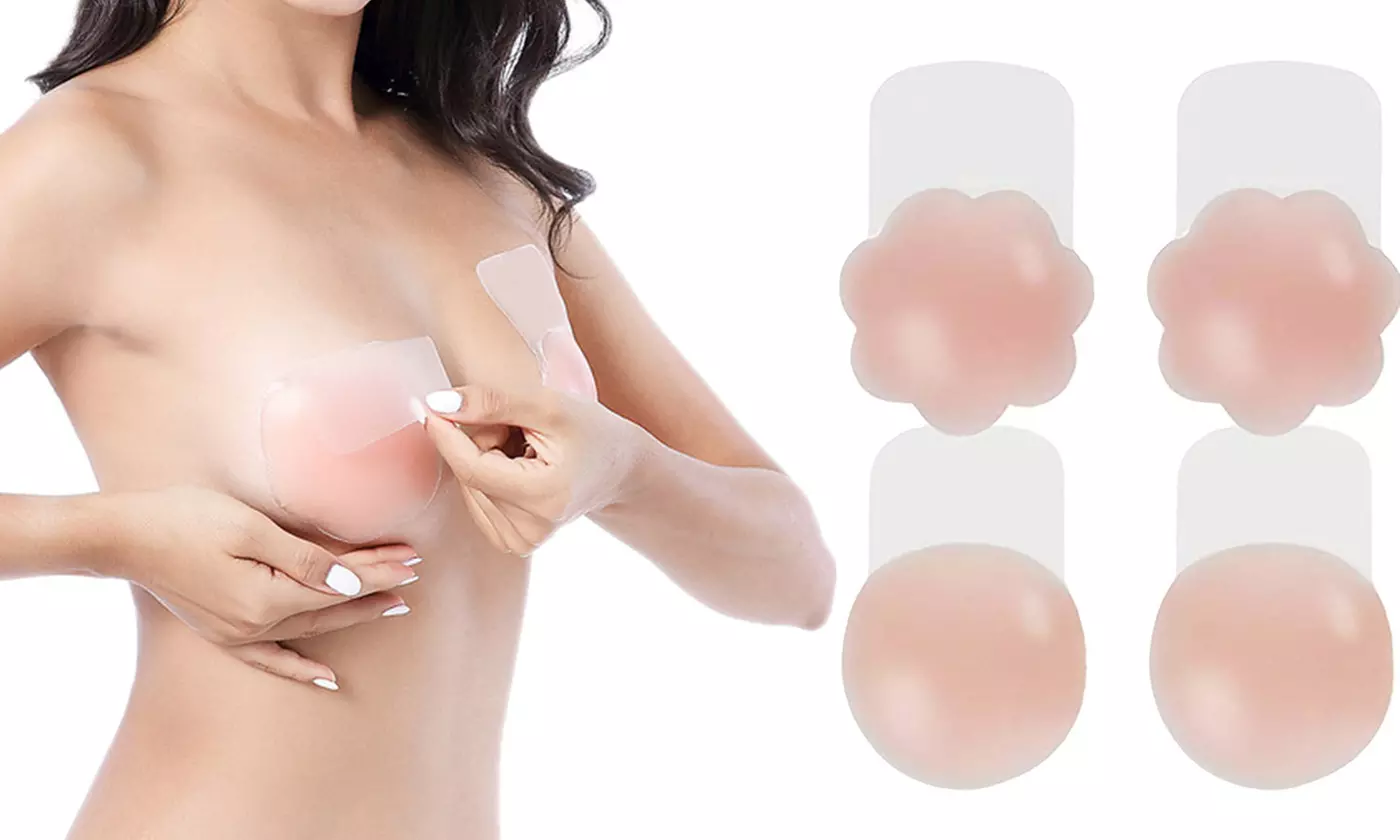 Nippleless Covers, Silicone Breast Lift Reusable Breast Pasties Petals - Primary Image