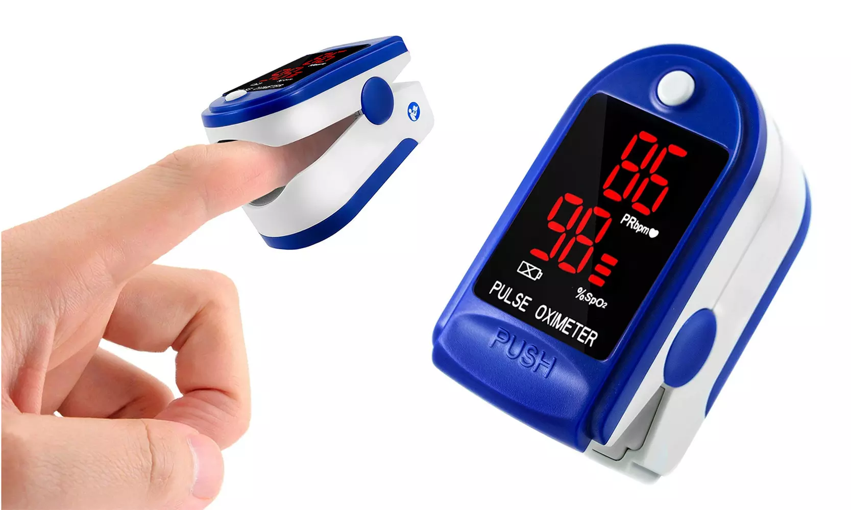 Portable Fingertip  Pulse Oxygen Sugar  Blood  Oximeter Monitor - Primary Image