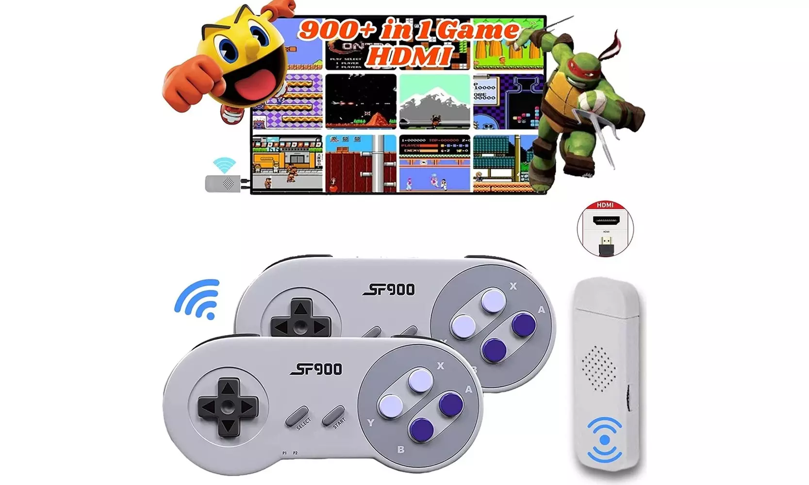 Classic Retro Game Console, Containing 926 Video Games and Wireless Controller - Primary Image