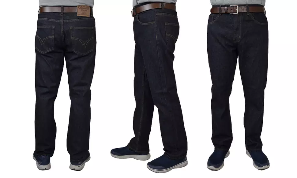 Maxxsel Oscar Jeans Men's Straight Leg Washed Denim Jeans (Size 28-48)   - Second Medium