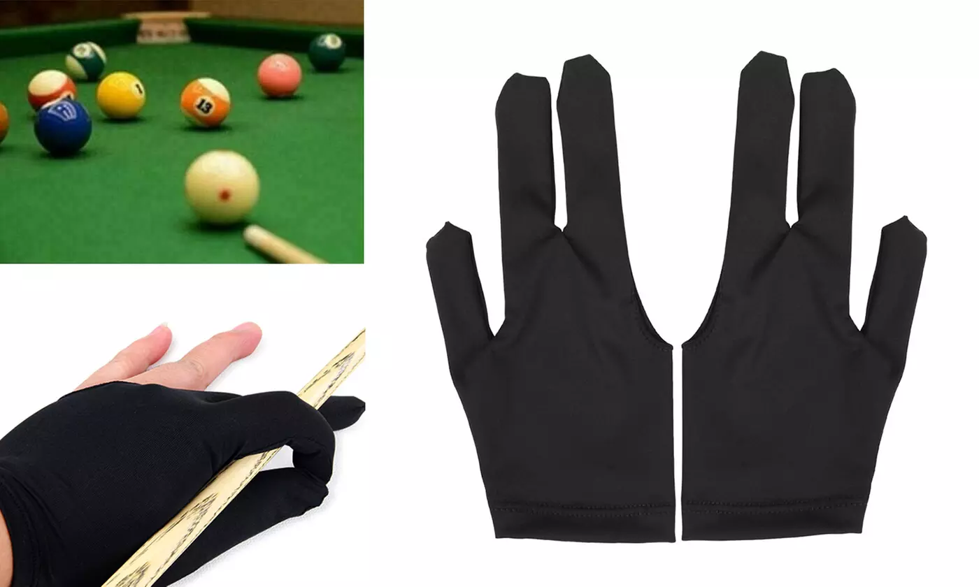 10/20Pcs Three Fingers Billiard Cue Pool Gloves Snooker Left Hand  Spandex - Primary Image