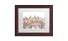 Marlene Watson 'Anchorage Alaska Skyline Brick' Matted Wood Framed Art