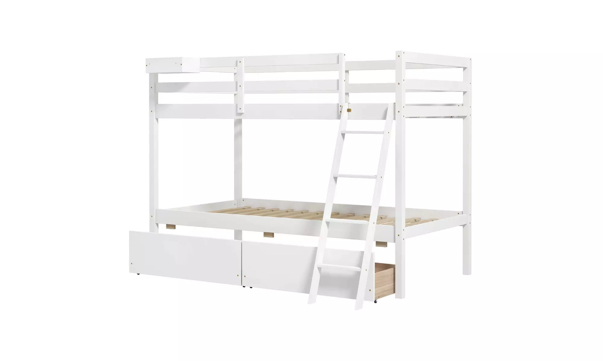 Costway Twin Over Twin Bunk Bed w/ 2 Storage Drawers Ladder No Box Spring Needed