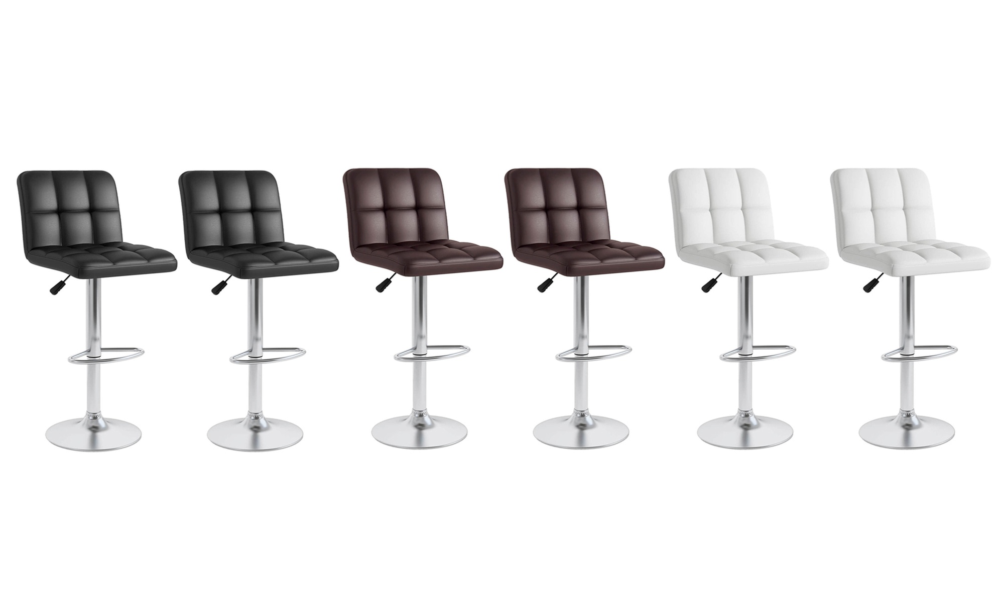 Two or Four Costway Swivel Bar Stools with Heavy-duty Metal Base and Footrest