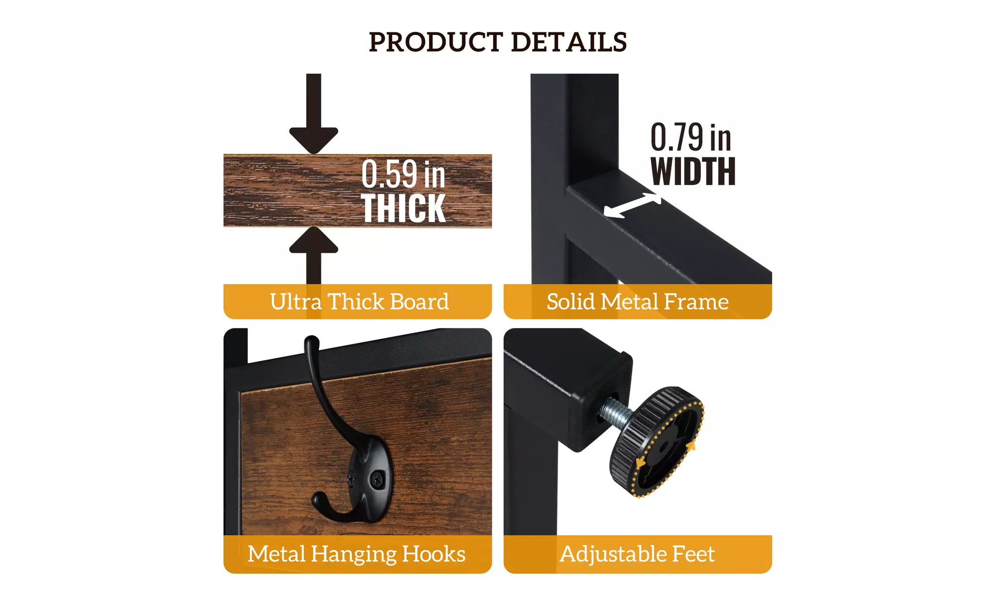 71" Hall Tree Entryway Storage Bench with Coat Rack and Shoe Rack 5-in-1 Design - Primary Image