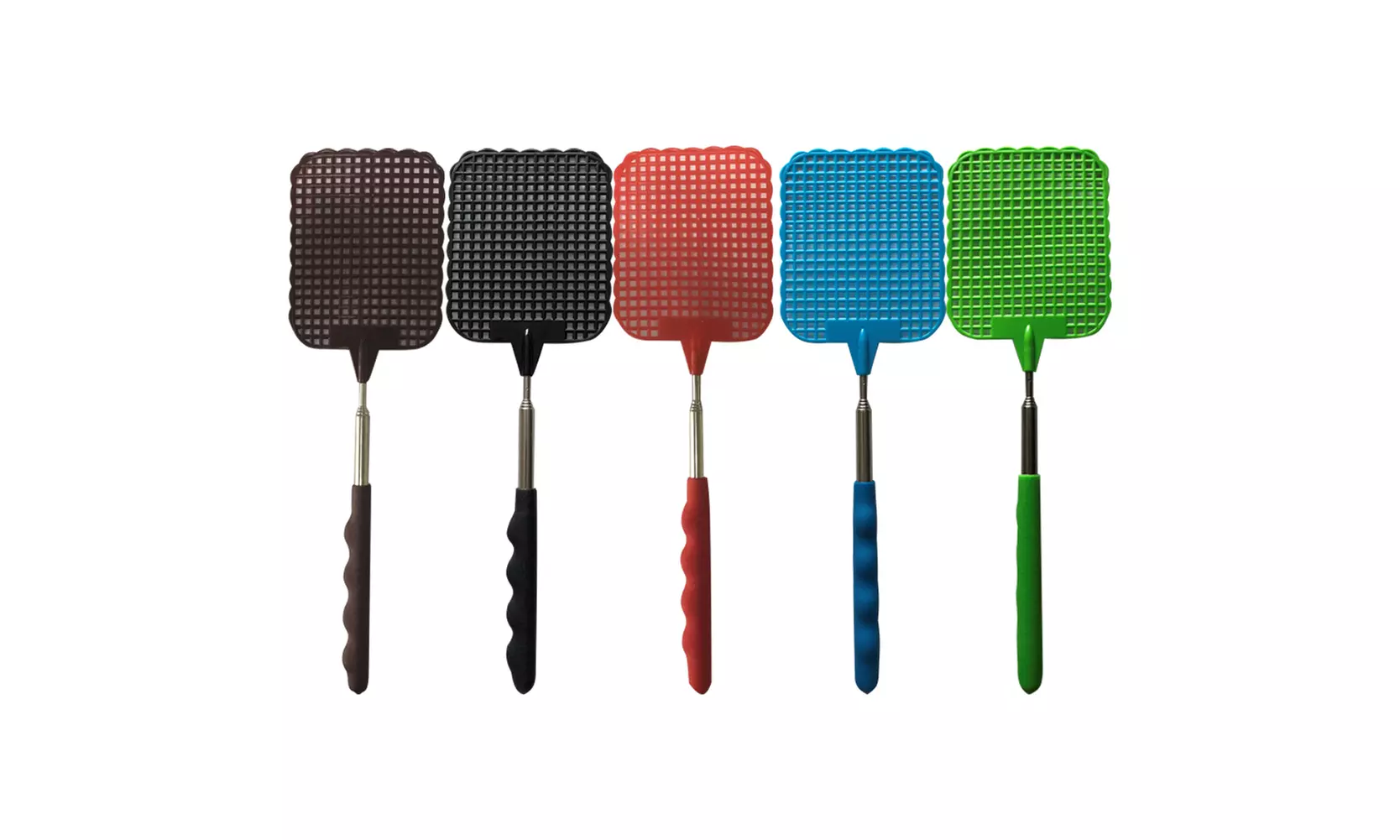 US 5-10 Pc Fly Swatters Extendable Durable Plastic Stainless Handle Bug Mosquito - Primary Image